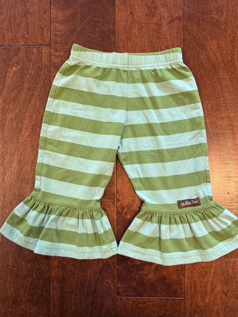 Matilda Jane Green and Teal Striped Girls Pants - Size 18 month